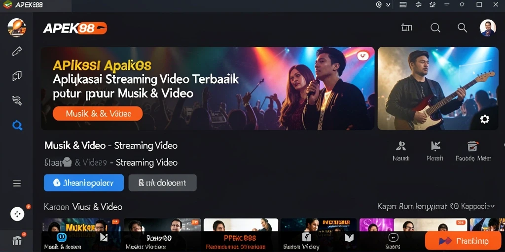 Tampilan antarmuka APEK88 yang menarik dan fungsional untuk Streaming Video.