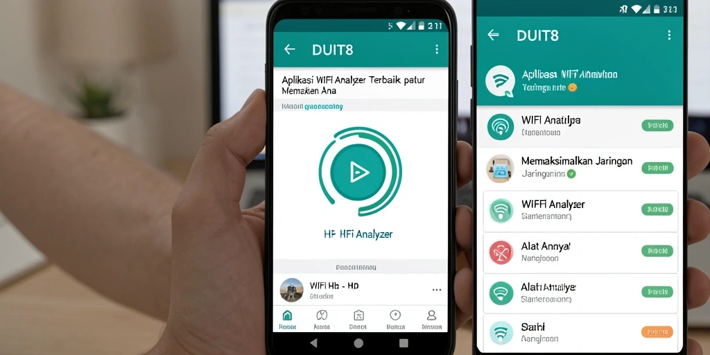 Antarmuka DUIT8 yang menampilkan grafik kekuatan sinyal WiFi.