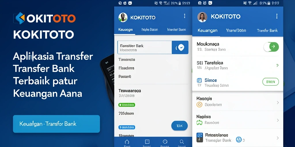 Antarmuka pengguna KOKITOTO yang intuitif untuk Transfer Bank.