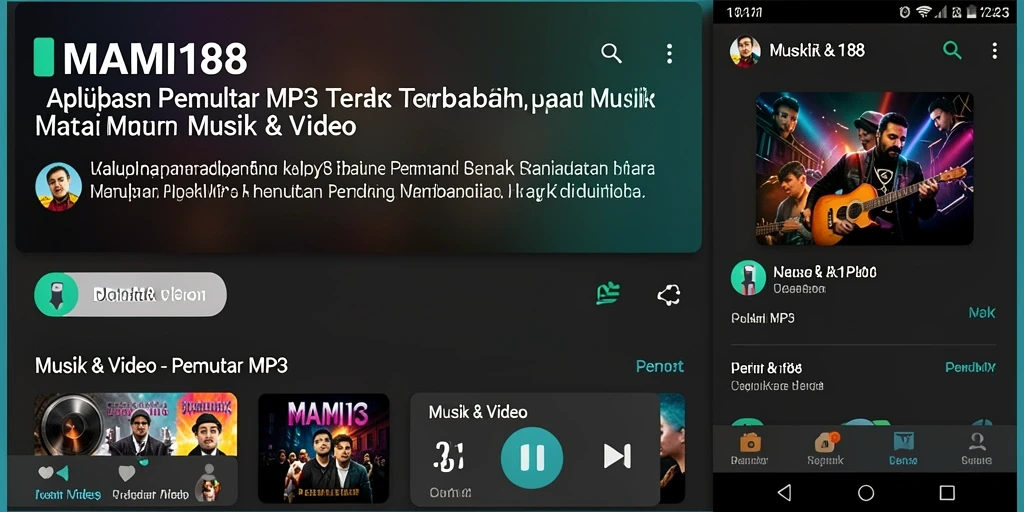 Antarmuka MAMI188 yang menampilkan fungsi Pemutar MP3.