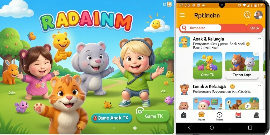 Tampilan antarmuka RP55 yang interaktif dan menarik untuk anak-anak.