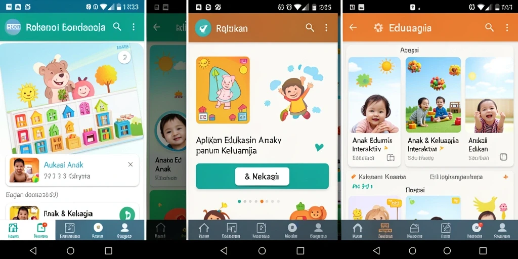 Antarmuka edukatif yang menarik dan interaktif untuk anak.